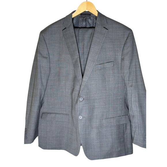 Michael Strahan Collection Gray Wool Blend 2 Button Suit Set 48R Pants 40x32 - Picture 1 of 16
